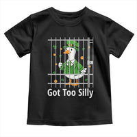 Funny Got Too Silly St Patricks Day Toddler T Shirt Goose Pun Humor Animal Lovers Shamrock