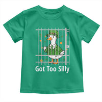 Funny Got Too Silly St Patricks Day Toddler T Shirt Goose Pun Humor Animal Lovers Shamrock