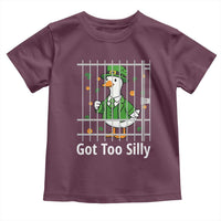 Funny Got Too Silly St Patricks Day Toddler T Shirt Goose Pun Humor Animal Lovers Shamrock