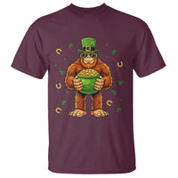 Funny St Patricks Day Bigfoot Lucky Pot Gold Sunglasses Sasquatch T Shirt