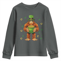 Funny St Patricks Day Bigfoot Lucky Pot Gold Sunglasses Sasquatch Youth Sweatshirt