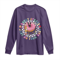 Funny Testing Day Teacher Long Sleeve Shirt Donut Stress Just Do Your Best