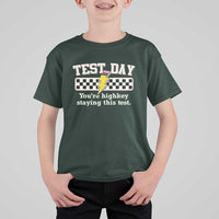 Funny Test Day You're Highkey Staying This Test T Shirt For Kid Teacher Pencil Lightning Bolt