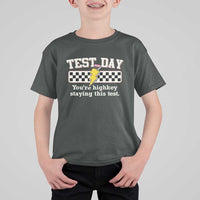 Funny Test Day You're Highkey Staying This Test T Shirt For Kid Teacher Pencil Lightning Bolt