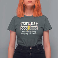 Funny Test Day You're Highkey Staying This Test T Shirt For Women Teacher Pencil Lightning Bolt
