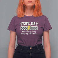 Funny Test Day You're Highkey Staying This Test T Shirt For Women Teacher Pencil Lightning Bolt