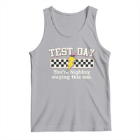 Funny Test Day You're Highkey Staying This Test Tank Top Teacher Pencil Lightning Bolt