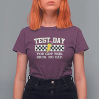 Funny Test Day You Got This Bruh No Cap T Shirt For Women Teacher Pencil Lightning Bolt