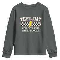 Funny Test Day You Got This Bruh No Cap Youth Sweatshirt Teacher Pencil Lightning Bolt
