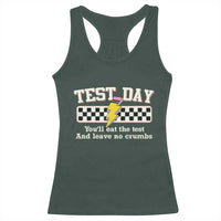 Funny Test Day You'll Eat The Test And Leave No Crumbs Racerback Tank Top Teacher Pencil Lightning Bolt