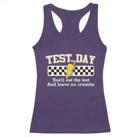 Funny Test Day You'll Eat The Test And Leave No Crumbs Racerback Tank Top Teacher Pencil Lightning Bolt