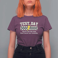 Funny Test Day You'll Eat The Test And Leave No Crumbs T Shirt For Women Teacher Pencil Lightning Bolt