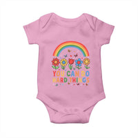 Funny You Can Do Hard Things Baby Onesie Motivational Quote Flowers Rainbow