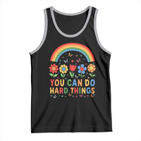 Funny You Can Do Hard Things Tank Top Motivational Quote Flowers Rainbow