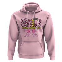 Funny Senior EST 2025 Graduation Hoodie Twenty Twenty Five Pink Bow