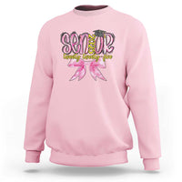 Funny Senior EST 2025 Graduation Sweatshirt Twenty Twenty Five Pink Bow