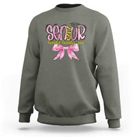 Funny Senior EST 2025 Graduation Sweatshirt Twenty Twenty Five Pink Bow