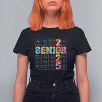 Personalized Senior 2025 T Shirt For Women Custom Text Class Of 2025 Graduation