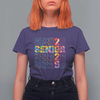 Personalized Senior 2025 T Shirt For Women Custom Text Class Of 2025 Graduation