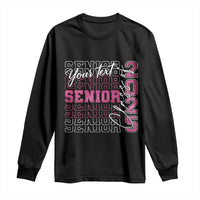 Personalized Senior 2025 Long Sleeve Shirt Custom Text Class Of 2025 Graduation Glitter Print