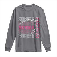 Personalized Senior 2025 Long Sleeve Shirt Custom Text Class Of 2025 Graduation Glitter Print
