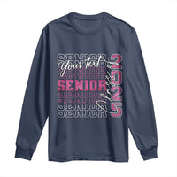 Personalized Senior 2025 Long Sleeve Shirt Custom Text Class Of 2025 Graduation Glitter Print
