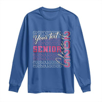 Personalized Senior 2025 Long Sleeve Shirt Custom Text Class Of 2025 Graduation Glitter Print