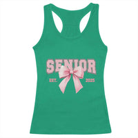 Funny Senior EST 2025 Graduation Coquette Racerback Tank Top