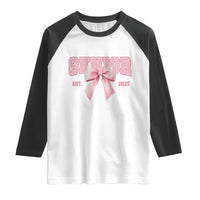 Funny Senior EST 2025 Graduation Coquette Raglan Shirt