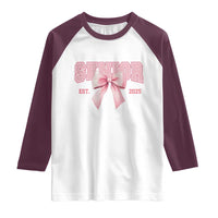 Funny Senior EST 2025 Graduation Coquette Raglan Shirt