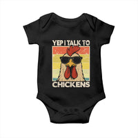 Funny Yep I Talk To Chickens Baby Onesie Chicken Buffs Farmyard Animal Lover