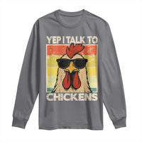 Funny Yep I Talk To Chickens Long Sleeve Shirt Chicken Buffs Farmyard Animal Lover