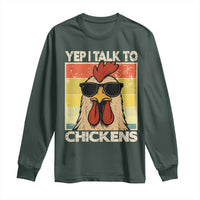 Funny Yep I Talk To Chickens Long Sleeve Shirt Chicken Buffs Farmyard Animal Lover