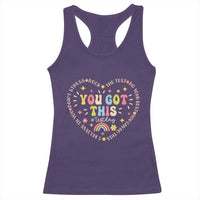 Funny Test Day You Got This Racerback Tank Top Testing Day Rock The Test Do Your Best Heart