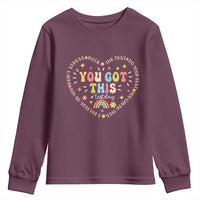 Funny Test Day You Got This Youth Sweatshirt Testing Day Rock The Test Do Your Best Heart