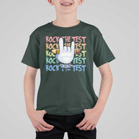 Funny Rock The Test Teacher Testing Day T Shirt For Kid Rock And Roll Hand Sign