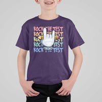 Funny Rock The Test Teacher Testing Day T Shirt For Kid Rock And Roll Hand Sign