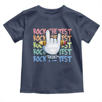 Funny Rock The Test Teacher Testing Day Toddler T Shirt Rock And Roll Hand Sign