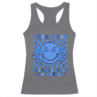 I Wear Blue For Child Abuse Awareness Month Racerback Tank Top