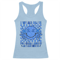 I Wear Blue For Child Abuse Awareness Month Racerback Tank Top
