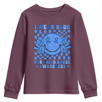 I Wear Blue For Child Abuse Awareness Month Youth Sweatshirt