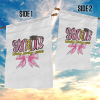 Funny Senior EST 2027 Graduation Garden Flag Twenty Twenty Seven Pink Bow