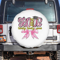 Funny Senior EST 2027 Graduation Spare Tire Cover Twenty Twenty Seven Pink Bow
