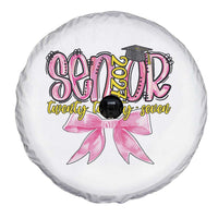 Funny Senior EST 2027 Graduation Spare Tire Cover Twenty Twenty Seven Pink Bow