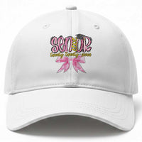 Funny Senior EST 2027 Graduation Baseball Cap Twenty Twenty Seven Pink Bow