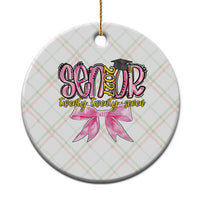 Funny Senior EST 2027 Graduation Ceramic Ornament Twenty Twenty Seven Pink Bow