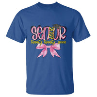 Funny Senior EST 2027 Graduation T Shirt Twenty Twenty Seven Pink Bow