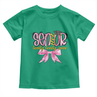 Funny Senior EST 2027 Graduation Toddler T Shirt Twenty Twenty Seven Pink Bow