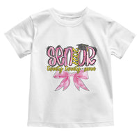 Funny Senior EST 2027 Graduation Toddler T Shirt Twenty Twenty Seven Pink Bow