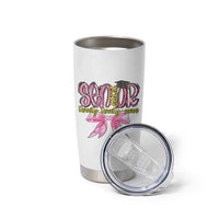 Funny Senior EST 2027 Graduation Tumbler Cup Twenty Twenty Seven Pink Bow